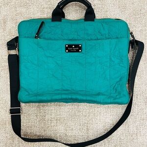 Kate Spade Blue and Black Quilted Laptop Bag